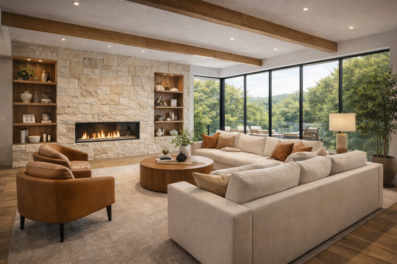 Elegant staged living room