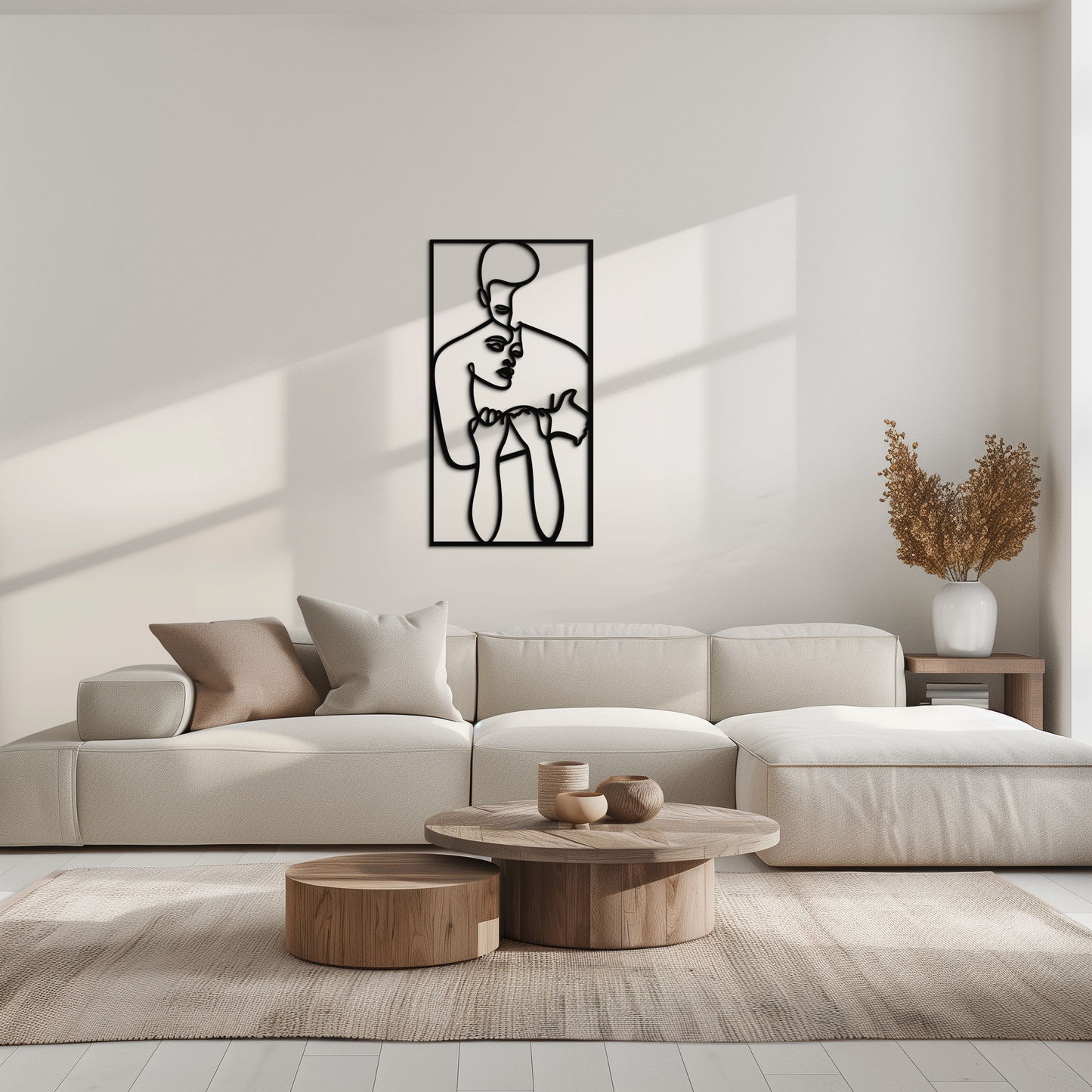 act Couple Line Art Metal Wall Decor Abstr– Modern Minimalist Love Artwork- KAF625